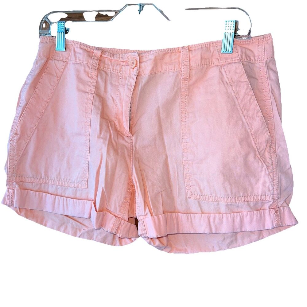 Ann Taylor LOFT Cargo Shorts Coral Orange Cotton Size 4
